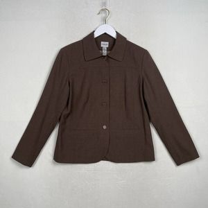 NWT Chico's 1 Metro Montage Hayes Brown Fall Jacket w/ Stretch (Women's Medium)‎